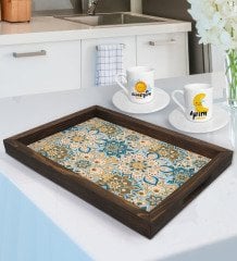 Kişiye Özel Güneşim ve Ayım Tasarımlı 2'li Kahve Fincan Seti ve Doğal Ahşap Tepsi-2