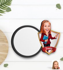 Kişiye Özel Kadın Öğretmen Karikatürlü Ahşap Bardak Altlığı-3