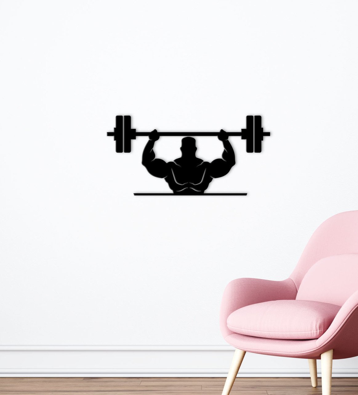 BK Home GYM Tasarımlı Ahşap Duvar Süsü-24