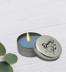 BK Gift Kişiye Özel İsimli DTF Cam Kahve Fincanı & Türk Kahvesi & Gümüş Metal Kutuda Kokulu Mum Hediye Seti-2, Arkadaşa Hediye, Sevgiliye Hediye, Doğum Günü Hediyesi