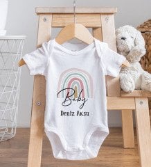 BK Kids Kişiye Özel Baby Tasarımlı Bebek Body Zıbın ve Mama Önlüğü Hediye Seti - Model 1