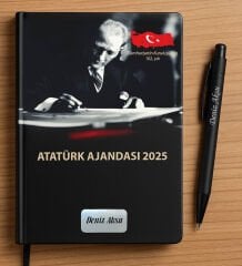 BK Gift Kişiye Özel Premium 2025 Atatürk Ajandası & Tükenmez Kalem - 3, Babaya Hediye, Babalar Günü Hediyesi