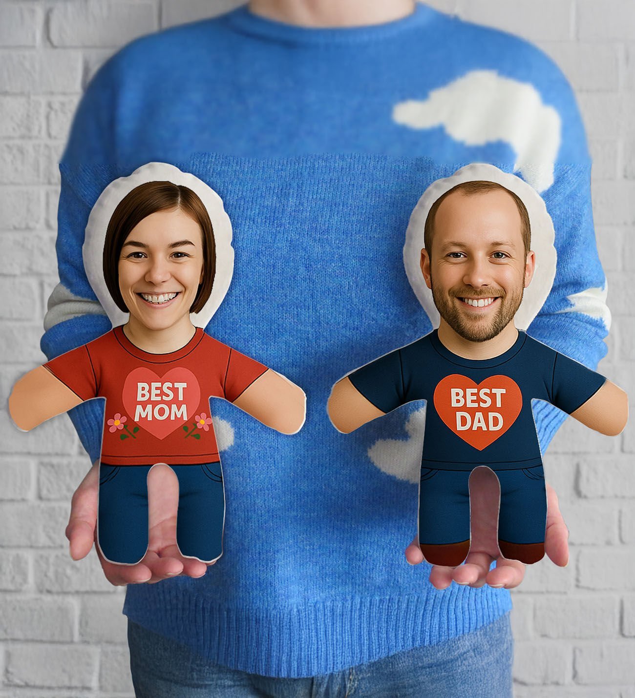 BK Gift Kişiye Özel Best Mom & Best Dad Tasarımlı Bebek Yastık-1, Anneler Günü Hediyesi, Babalar Günü Hediyesi, Anneye Hediye