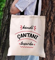BK Gift Kişiye Özel Kendin Tasarla Siyah Renkli Kulp  ve İç Cepli Kanvas Bez Çanta 35x40cm, Baskılı Omuz Çantası, Alışveriş Çantası, Plaj Çantası