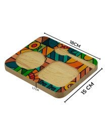 Kişiye Özel Doğal Ahşap Sunum Tabağı ve Türk Kahvesi Fincanı Hediye Seti - Model 19