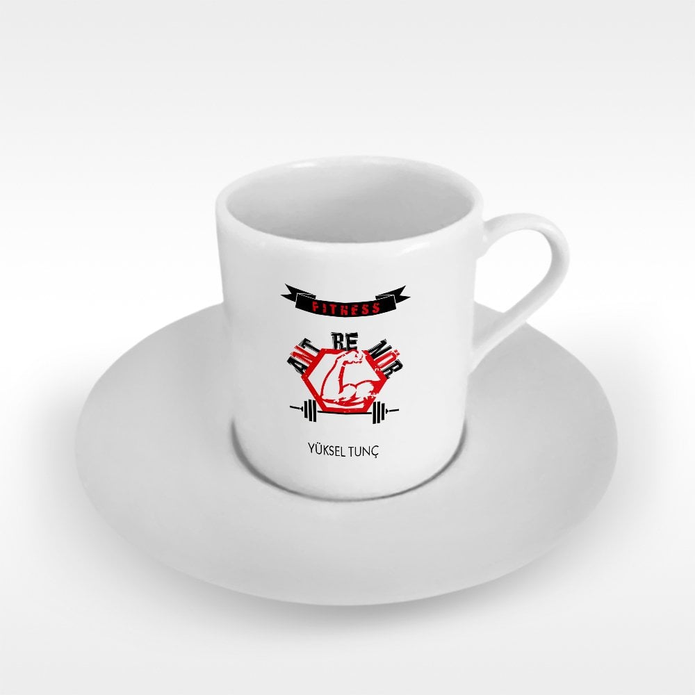 Kişiye Özel Mesleki Fitness Antrenörü Türk Kahvesi Fincanı - 4