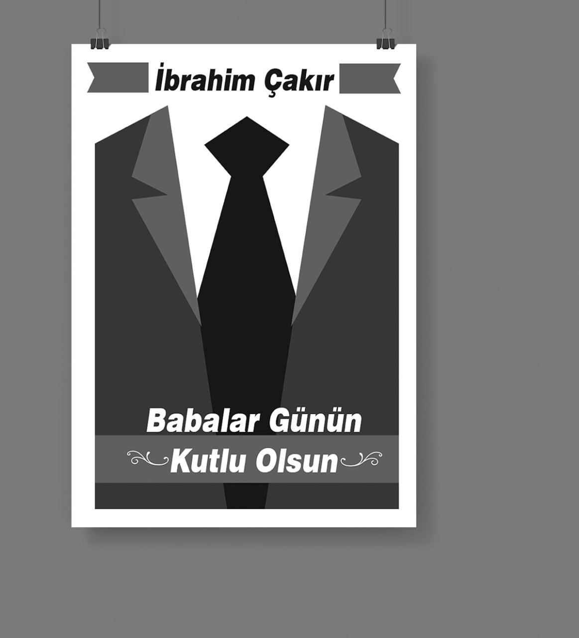 Kişiye Özel Babalar Günü Temalı Afiş Poster  50x70 cm 25-648