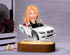 BK Gift Kişiye Özel Kadın Karikatürlü Dekoratif 3D Biblo LED Işıklı Gece Lambası-10, Sevgiliye Hediye, Arkadaşa Hediye, Doğum Günü Hediyesi