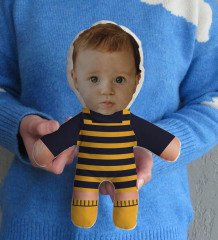 BK Kids Kişiye Özel Fotoğraflı Bebek Yastık ve Bebek Body Zıbın Hediye Seti - Model 27