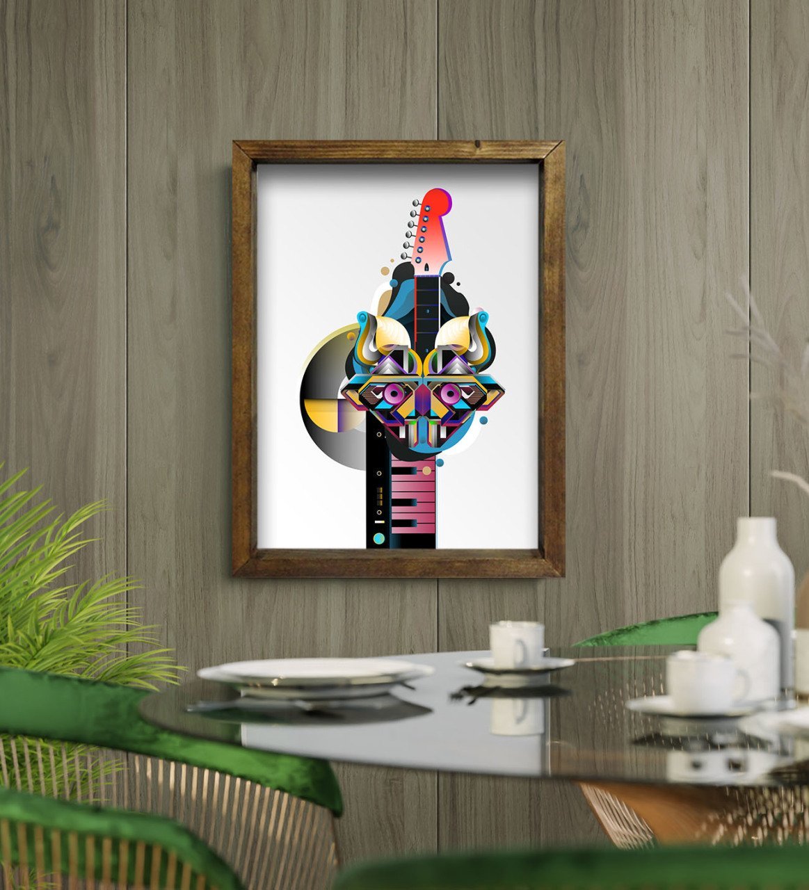 BK Gift Cafe & Bar & Restaurant Konseptli Doğal Masif Ahşap Çerçeveli Tablo-18