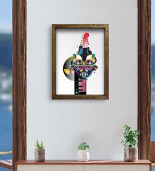 BK Gift Cafe & Bar & Restaurant Konseptli Doğal Masif Ahşap Çerçeveli Tablo-18