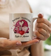 BK Gift Kişiye Özel Sevgililer Temalı Beyaz Kupa Bardak, Sevgililer Günü Hediyesi, Sevgiliye Hediye, Ev Hediyesi