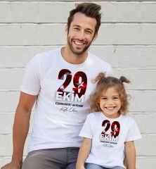 BK Gift 29 Ekim Tasarımlı 2’li Baba-Kız Beyaz Tişört-3, 29 Ekim Hediyesi, Trend Tişört, 100.Yıl Hediyesi