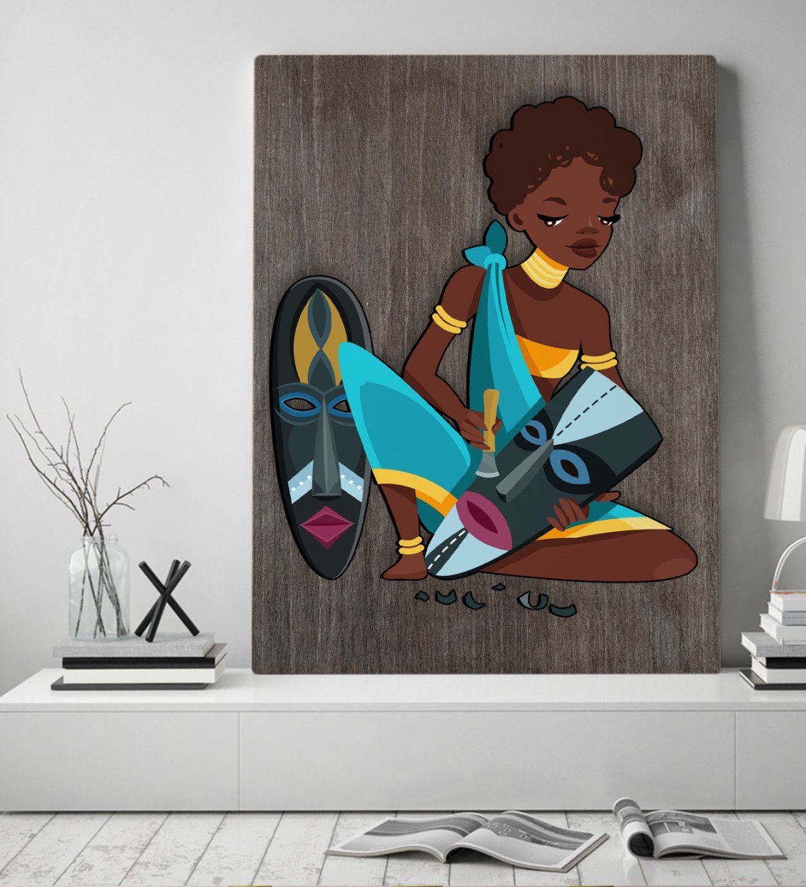 BK Home African Woman Tasarımlı Kanvas Tablo 50x70cm-5