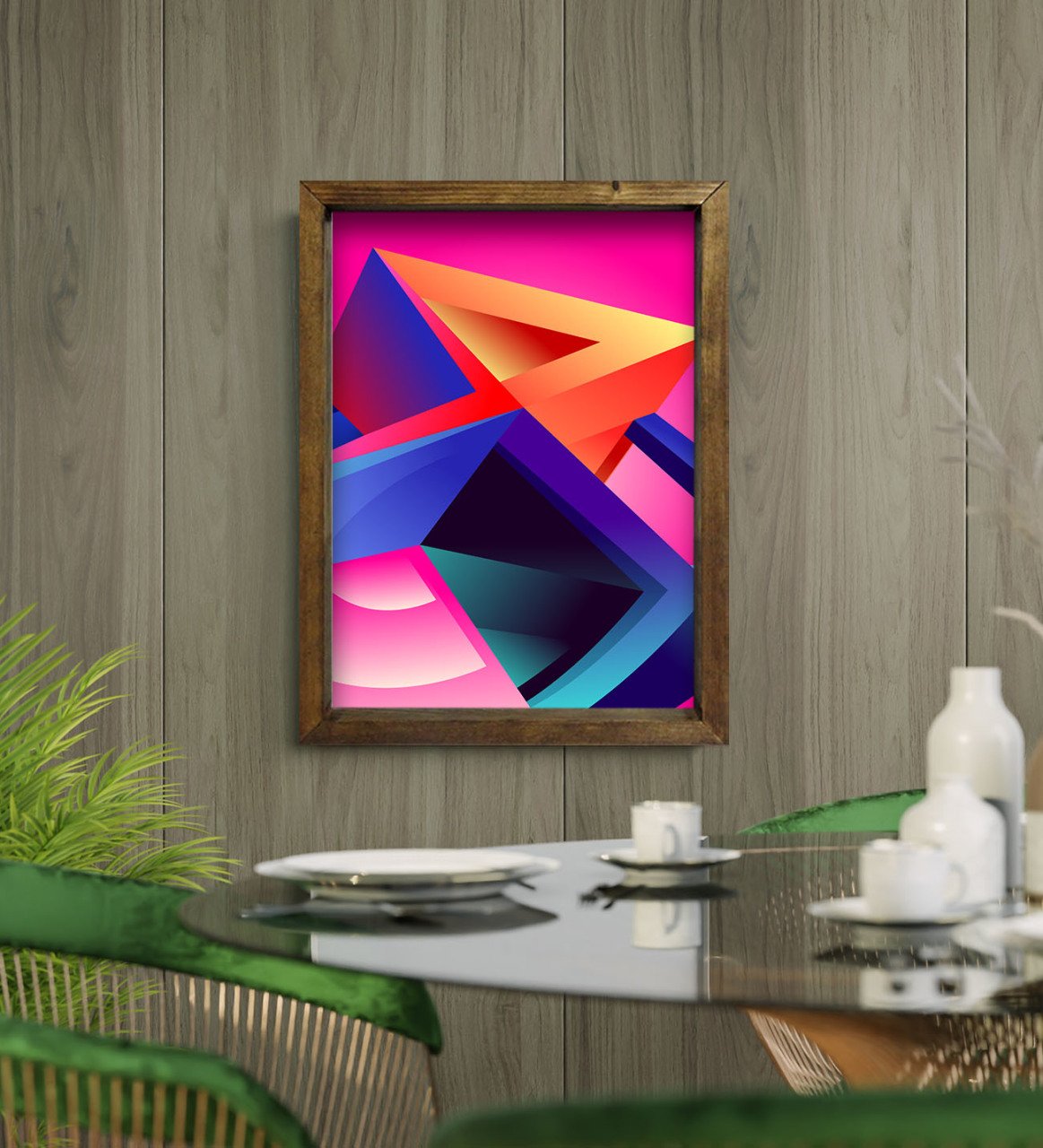 BK Gift Cafe & Bar & Restaurant Konseptli Doğal Masif Ahşap Çerçeveli Tablo-19