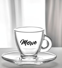 BK Gift Kişiye Özel İsimli DTF Cam Kahve Fincanı & Türk Kahvesi & Ahşap Fotoğraf Tutucu & Gümüş Metal Kutuda Kokulu Mum Hediye Seti-4, Sevgiliye Hediye, Yıl Dönümü Hediyesi