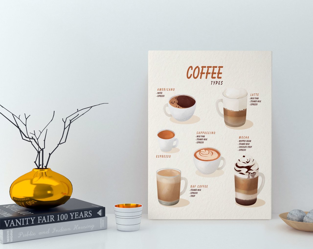 BK Home Coffee Tasarımlı Kanvas Tablo 30x50cm-21