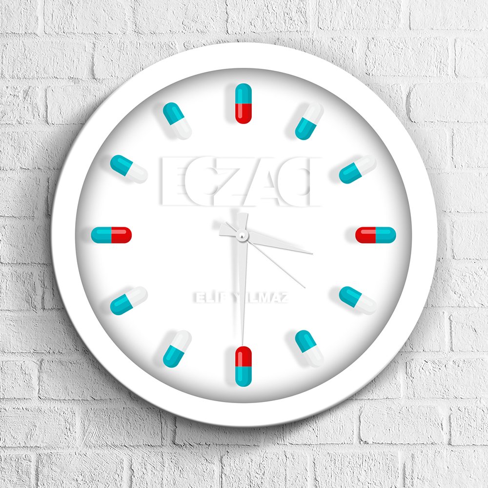 Kişiye Özel Mesleki Eczacı Ahşap Duvar Saati - 1