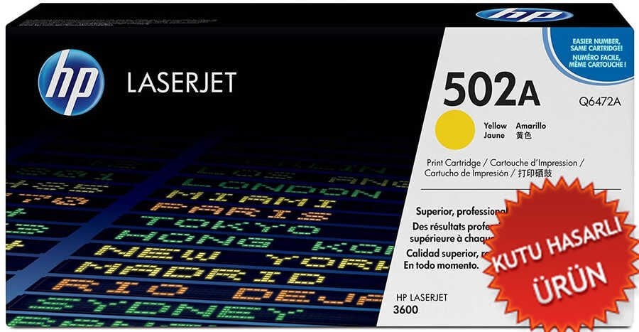 HP Q6472A (501A) Sarı Orjinal Toner - LaserJet 3600 (C) (T13543)