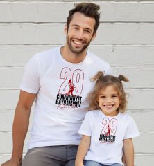 BK Gift 29 Ekim Tasarımlı 2’li Baba-Kız Beyaz Tişört-6, 29 Ekim Hediyesi, Trend Tişört, 100.Yıl Hediyesi