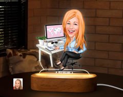 BK Gift Kişiye Özel Kadın Karikatürlü Dekoratif 3D Biblo LED Işıklı Gece Lambası-15, Sevgiliye Hediye, Arkadaşa Hediye, Doğum Günü Hediyesi