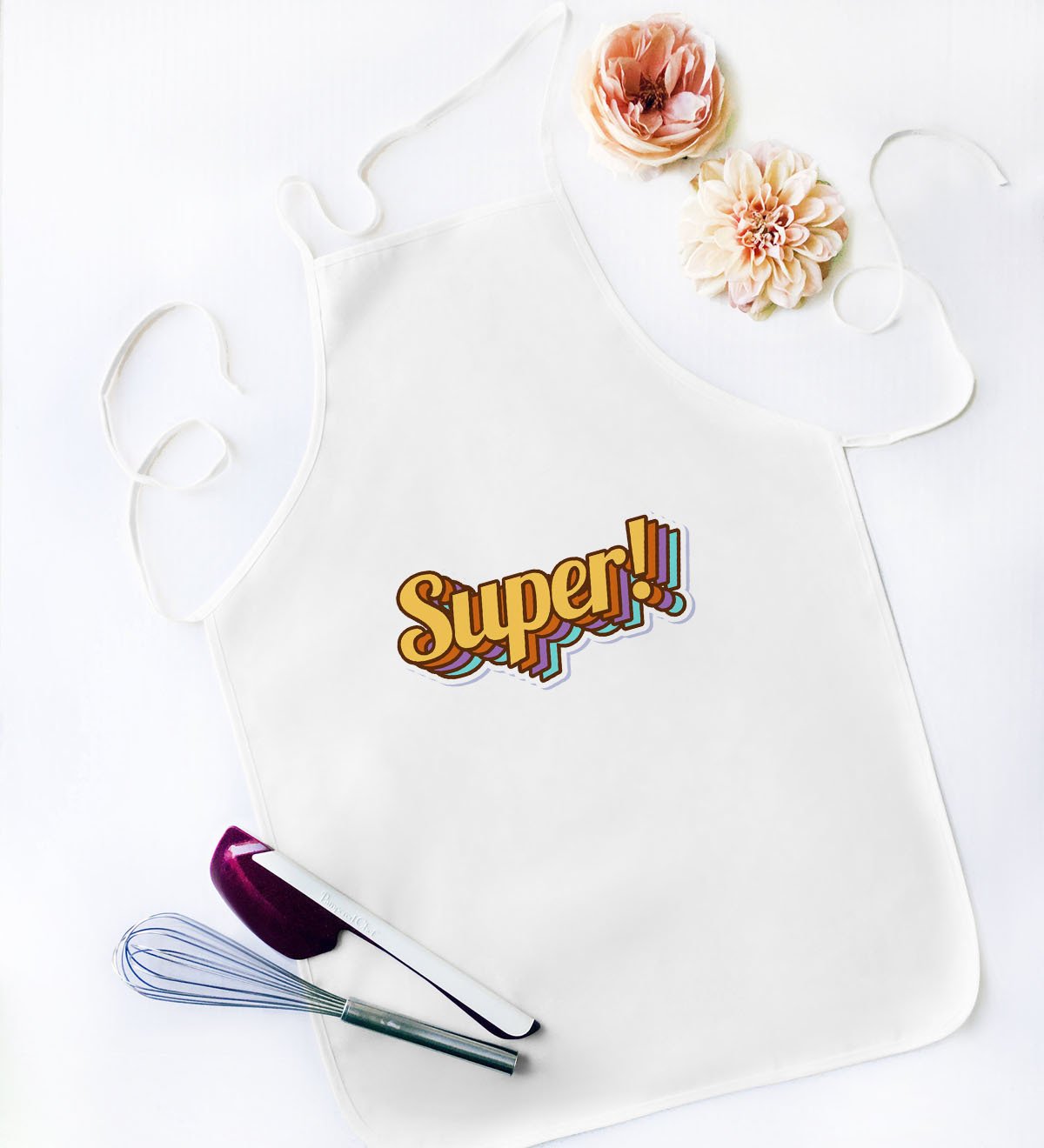 BK Gift Super Tasarımlı Beyaz Mutfak Önlüğü - Model 1