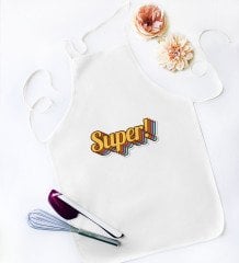 BK Gift Super Tasarımlı Beyaz Mutfak Önlüğü - Model 1