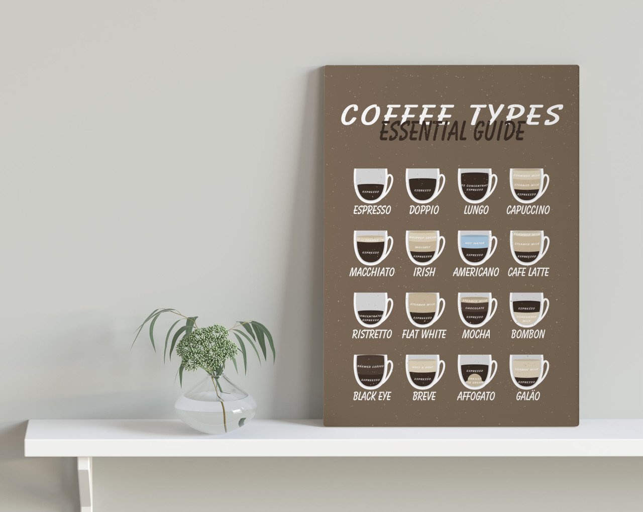 BK Home Coffee Tasarımlı Kanvas Tablo 30x50cm-22