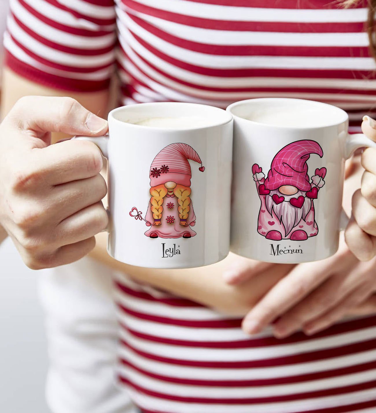 BK Gift Kişiye Özel Sevgililer Temalı 2’li Beyaz Kupa Bardak, Sevgililer Günü Hediyesi, Sevgiliye Hediye, Ev Hediyesi-4