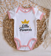 BK Kids Little Princess Tasarımlı Pembe Bebek Body Zıbın-1
