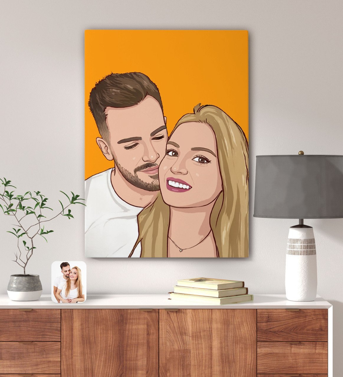 Kişiye Özel Çizgi Roman Karikatürlü Kanvas Tablo  70x100cm