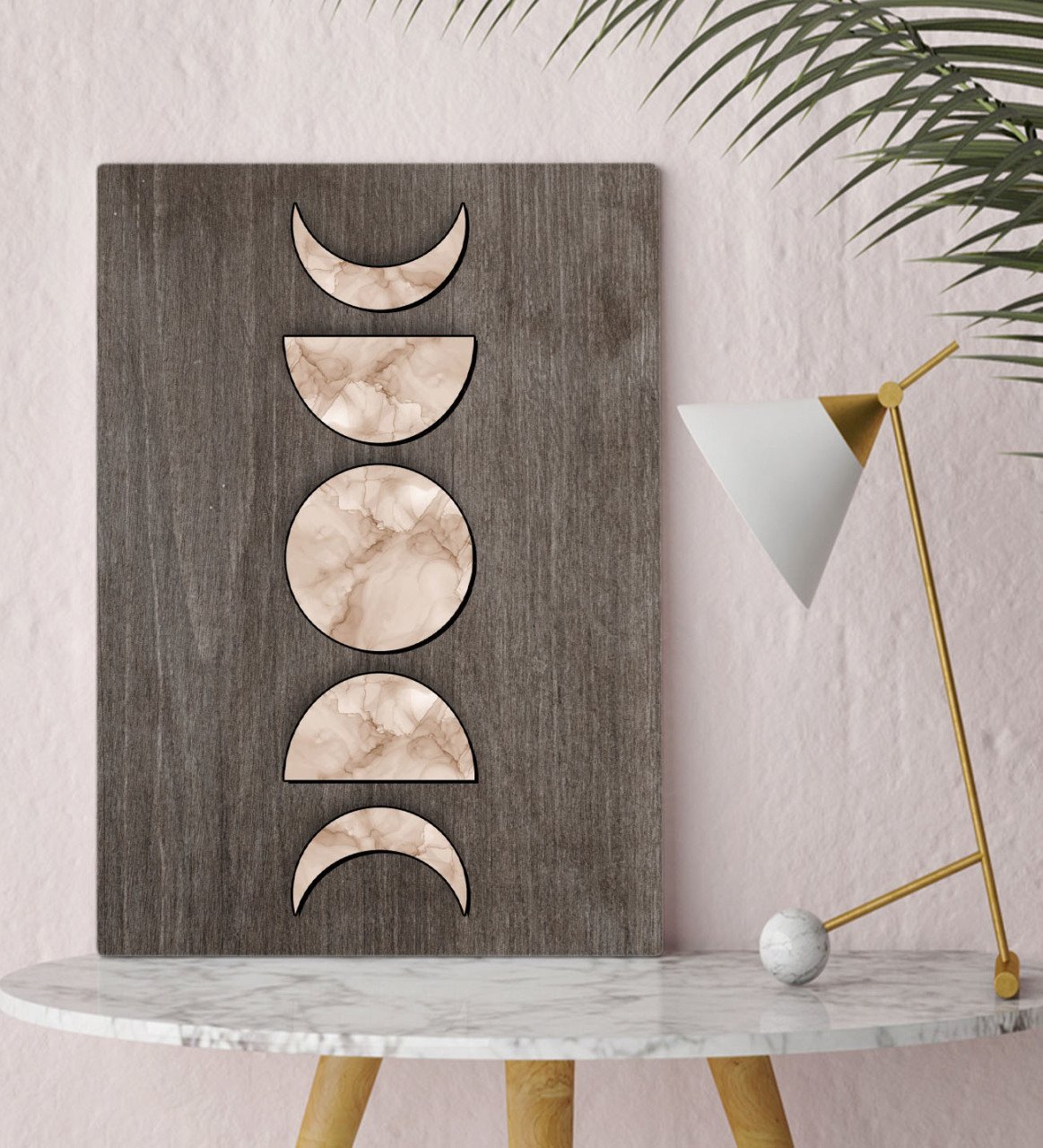 BK Home Ay ve Güneş Tasarımlı Kanvas Tablo 30x50cm-1