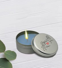 BK Gift Kişiye Özel İsimli DTF Cam Kahve Fincanı & Türk Kahvesi & Aşk Çiçeği Kalp Kolye & Gümüş Metal Kutuda Kokulu Mum Hediye Seti-3, Sevgiliye Hediye, Yıl Dönümü Hediyesi