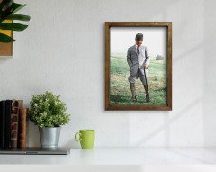 BK Home Atatürk Tasarımlı Doğal Masif Ahşap Çerçeveli Tablo 45x65cm-27