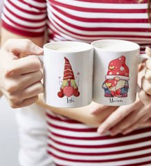 BK Gift Kişiye Özel Sevgililer Temalı 2’li Beyaz Kupa Bardak, Sevgililer Günü Hediyesi, Sevgiliye Hediye, Ev Hediyesi-6