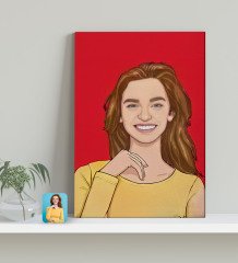 Kişiye Özel Çizgi Roman Karikatürlü Kanvas Tablo 30x50cm