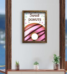 BK Gift Cafe & Bar & Restaurant Konseptli Doğal Masif Ahşap Çerçeveli Tablo-26