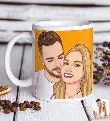 Kişiye Özel Çizgi Roman Karikatürlü Beyaz Kupa Bardak