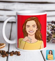 Kişiye Özel Çizgi Roman Karikatürlü Beyaz Kupa Bardak