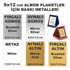 Küçük Boy Plaket için Baskı Metali 8.5x11.5 cm
