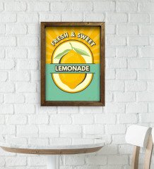 BK Gift Cafe & Bar & Restaurant Konseptli Doğal Masif Ahşap Çerçeveli Tablo-28