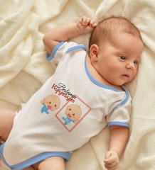 BK Kids Babamın Kopyasıyım Tasarımlı Mavi Bebek Body Zıbın-1