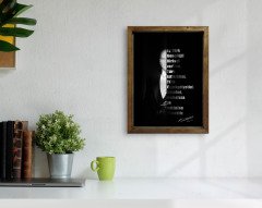 BK Home Atatürk Tasarımlı Doğal Masif Ahşap Çerçeveli Tablo 45x65cm-31