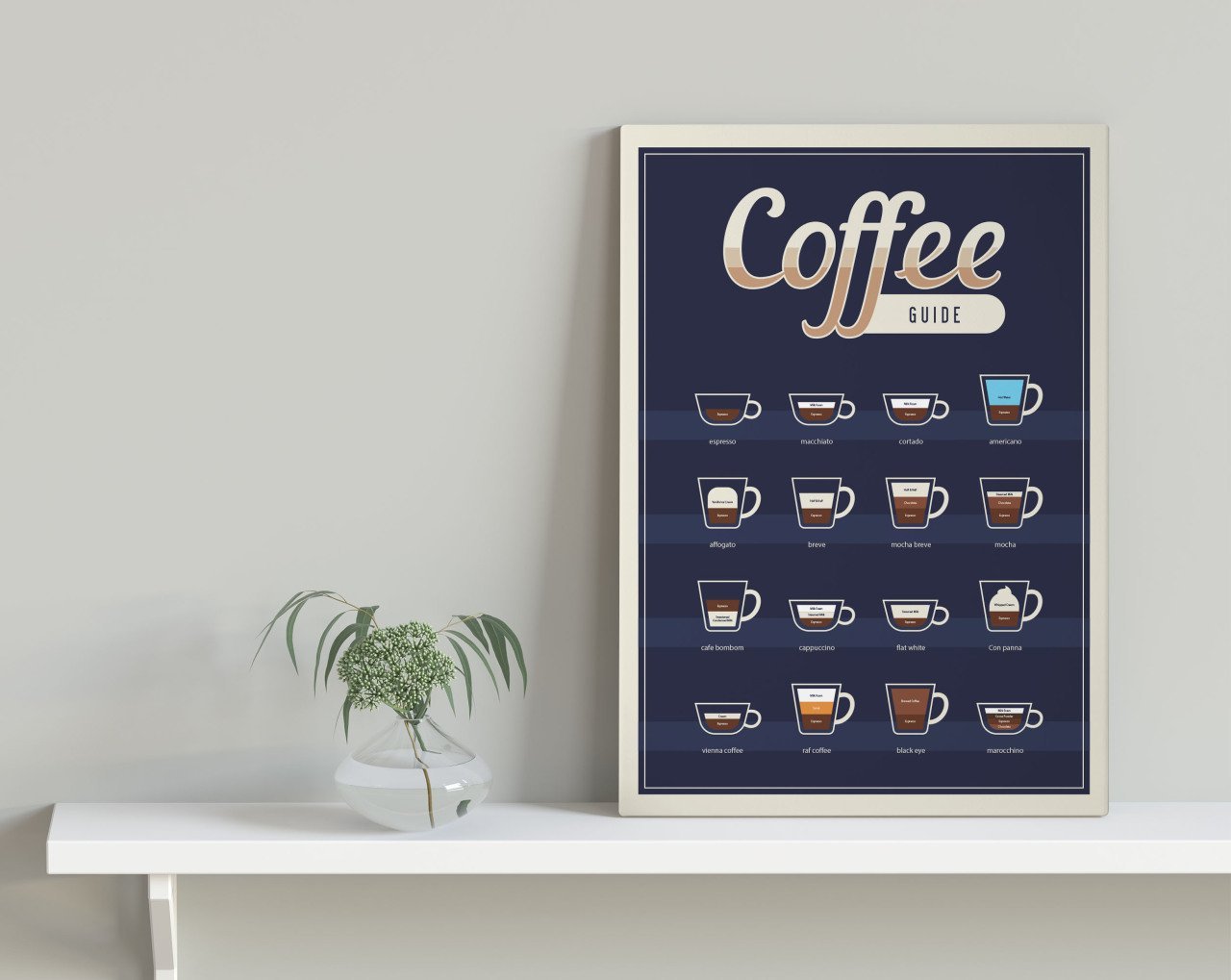 BK Home Coffee Tasarımlı Kanvas Tablo 30x50cm-24