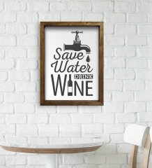 BK Gift Cafe & Bar & Restaurant Konseptli Doğal Masif Ahşap Çerçeveli Tablo-29