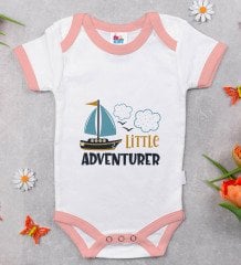 BK Kids Little Advanturer Tasarımlı Pembe Bebek Body Zıbın-1