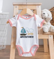 BK Kids Little Advanturer Tasarımlı Pembe Bebek Body Zıbın-1