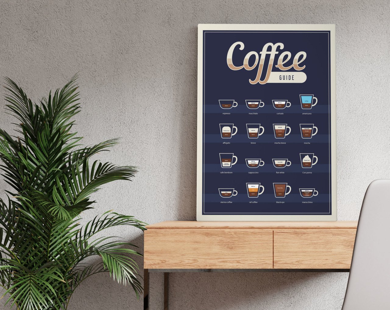 BK Home Coffee Tasarımlı Kanvas Tablo 50x70cm-24