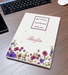 BK Gift Kişiye Özel Çiçek Tasarımlı Sert Kapaklı Tarihli Organizer & Planlama Defteri-9, Arkadaşa Hediye, Ofis, İş Hediyesi