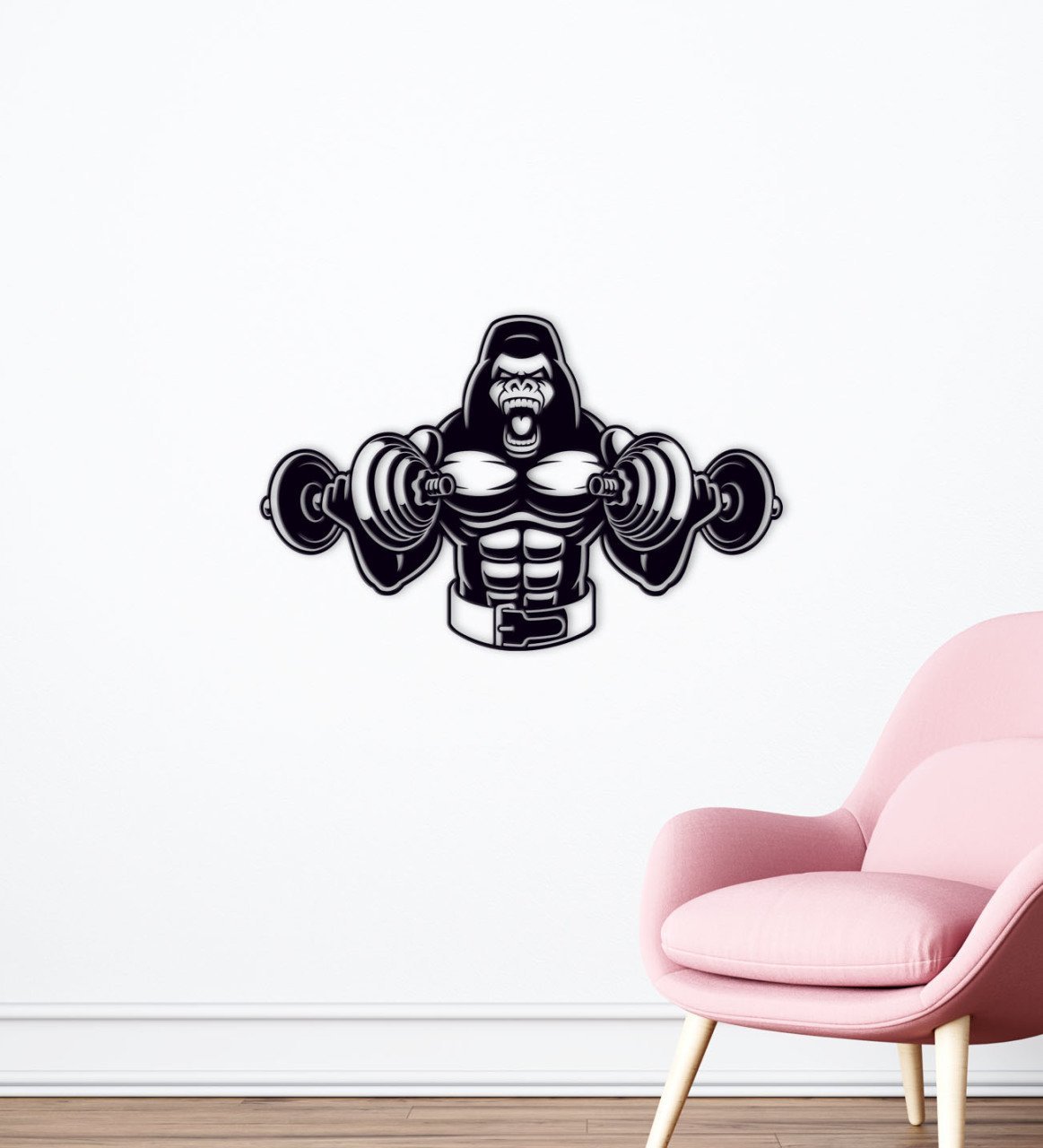 BK Home GYM Tasarımlı Ahşap Duvar Süsü-11